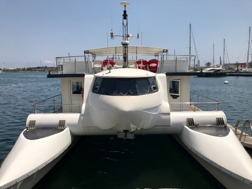 Valencia: Catamaran Cruise, Paella Lunch and Swim Stop - The Meeting Point Reality: BORAMAR Ticket Booth in Port Area